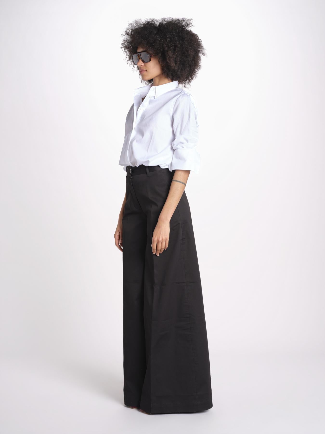 pantalone over in cotone pesante ORIANNA ORNO9 NERO nine in the morning 