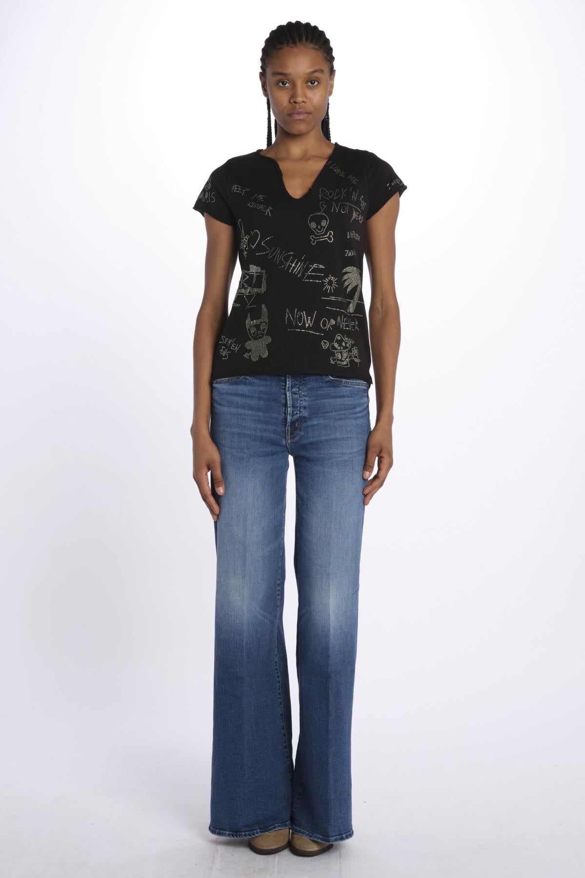 Tunisien ml cl multi strass JWTN02633 BLACK zadig & voltaire 