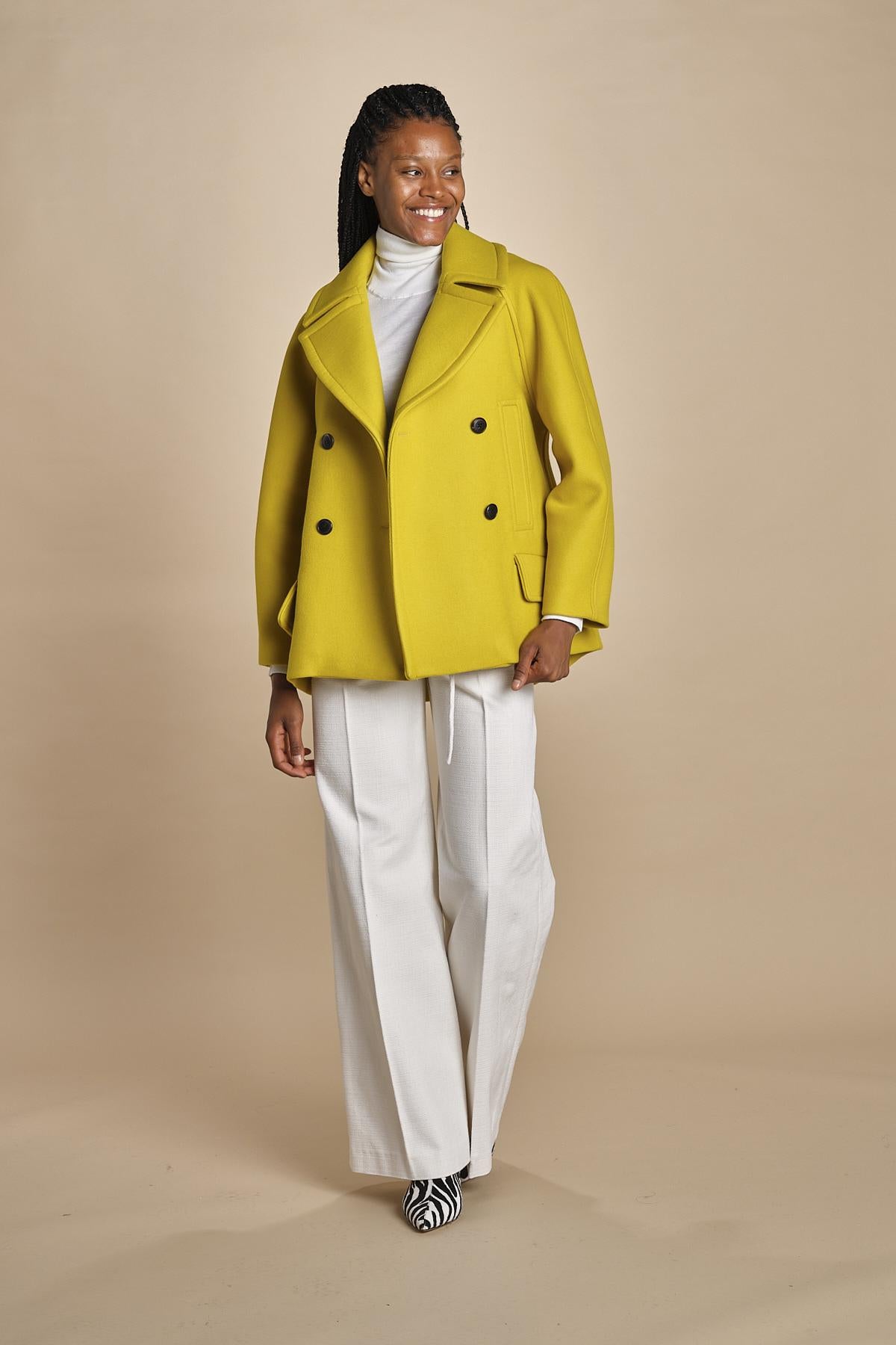 A LINE PEA JACKET peacot doppiopetto A19FV02 NS77 YELLOW martin grant 