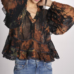 Camicia stampata con rouches LLAOLLAO MULTICOLR mes demoiselles 