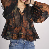 Camicia stampata con rouches LLAOLLAO MULTICOLR mes demoiselles 
