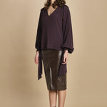 camicia in seta con maniche aperte 31102-304 MELANZANA 18 federica tosi 