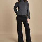 denim a zampa con taschine FAUVE BLACK fam 