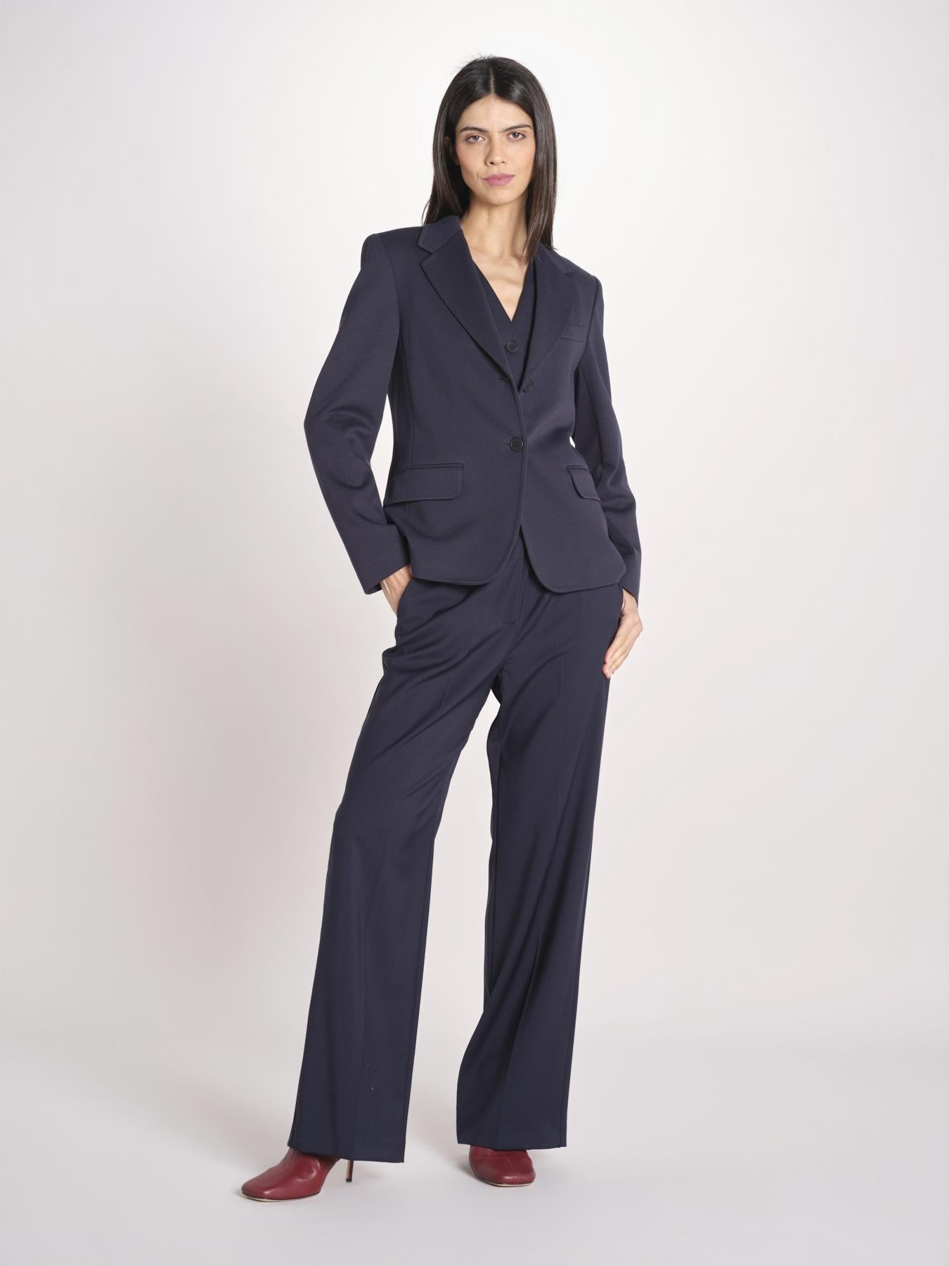 Blazer monopetto dalla linea leggermente sfiancata in jersey double di cotone GINNASTA 2615911011600 002 BLU weekend maxmara 