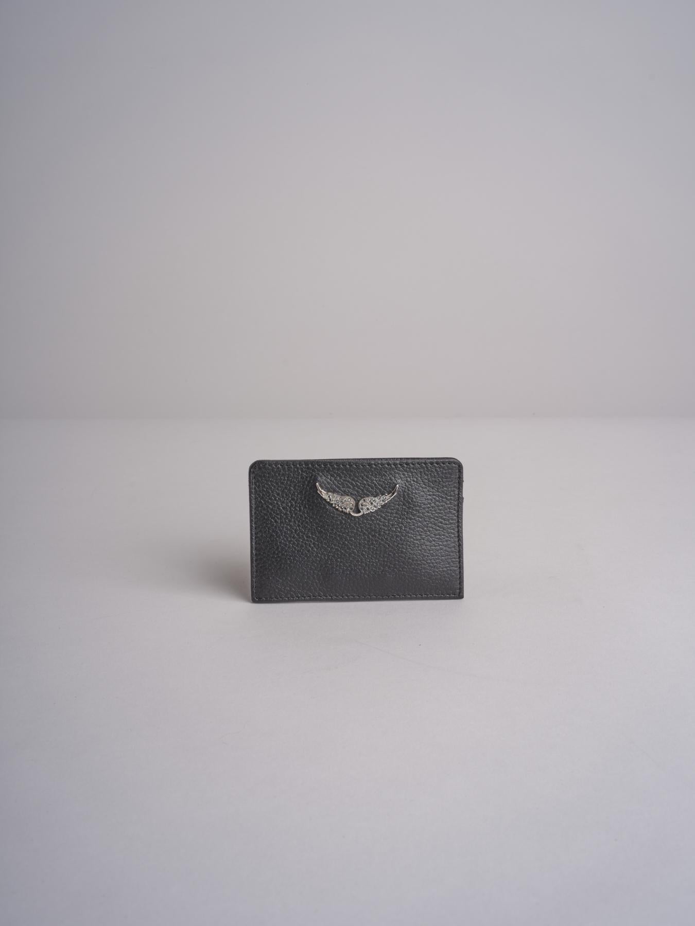 porta carte in pelle martellata LWSG00001 NOIR 001 zadig & voltaire 