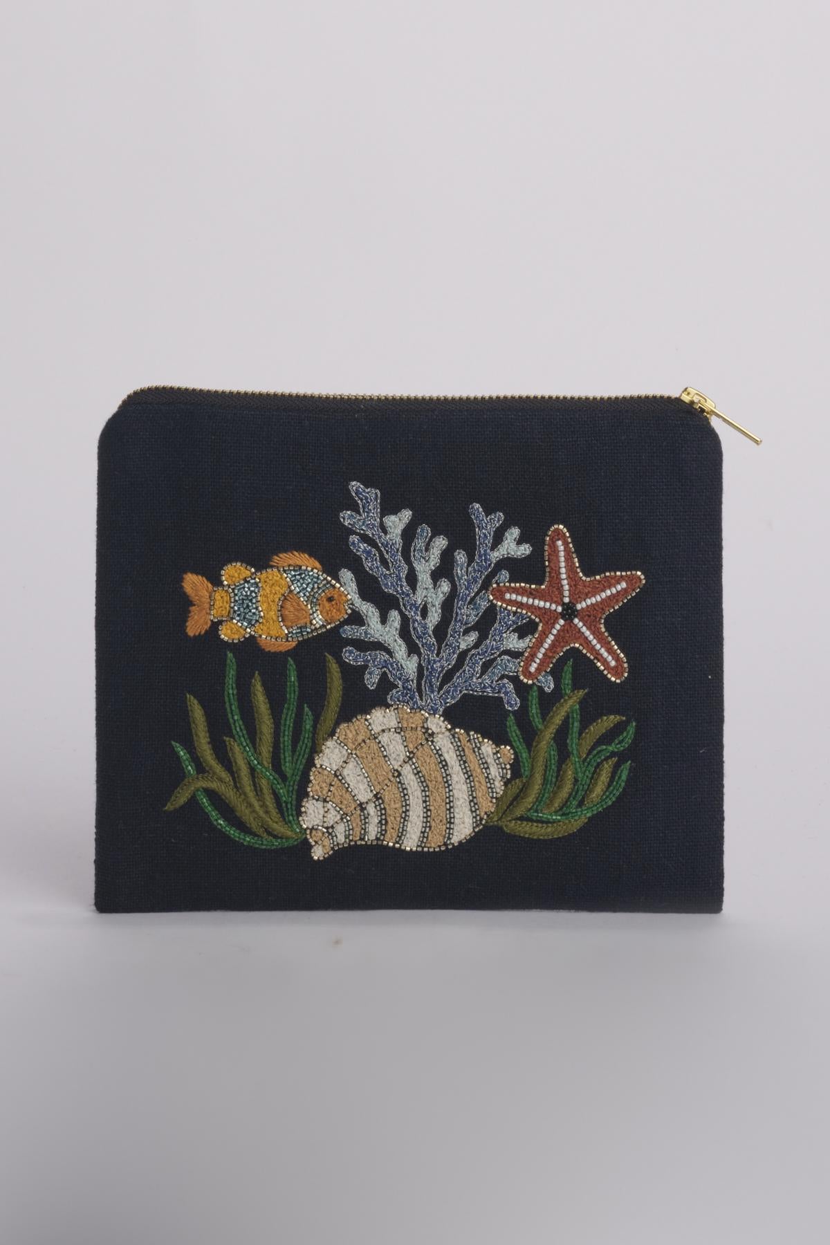MARE pochette piccola P0583 NAVY benaras soleil 