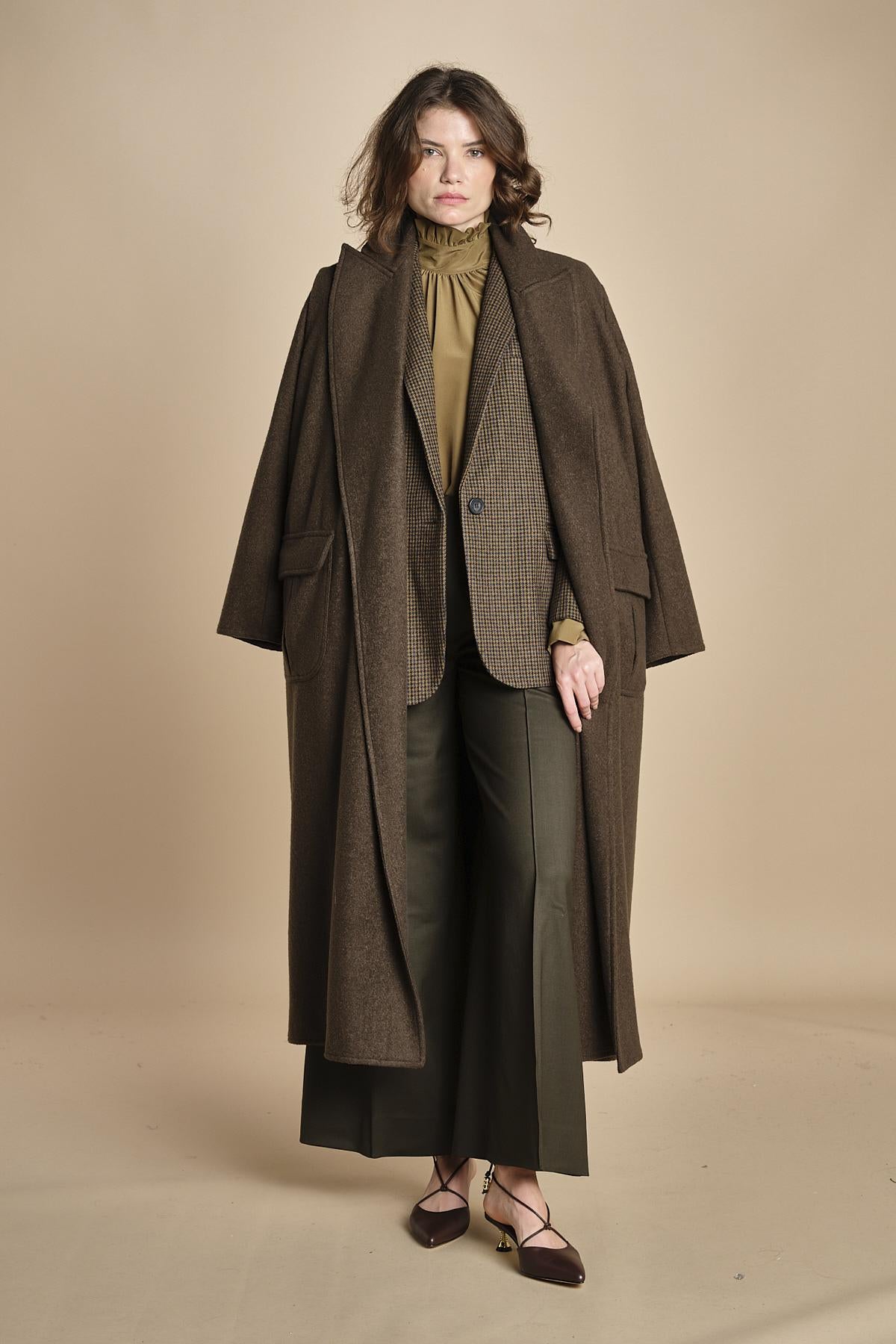 pantalone over con nervature in gabardine ORIANA 540339 44 quelledue 