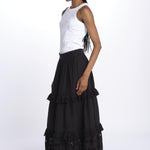 Gonna VIVIAN lunga sangallo VIVIAN1SKI BLACK antik batik 