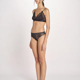 reggiseno triangolo in satin con pizzo LOVE LACE L1001005 BLACK 900 love stories 