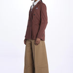Giacca doppio petto piquet filo scozia 3393 BROWN circolo 1901 