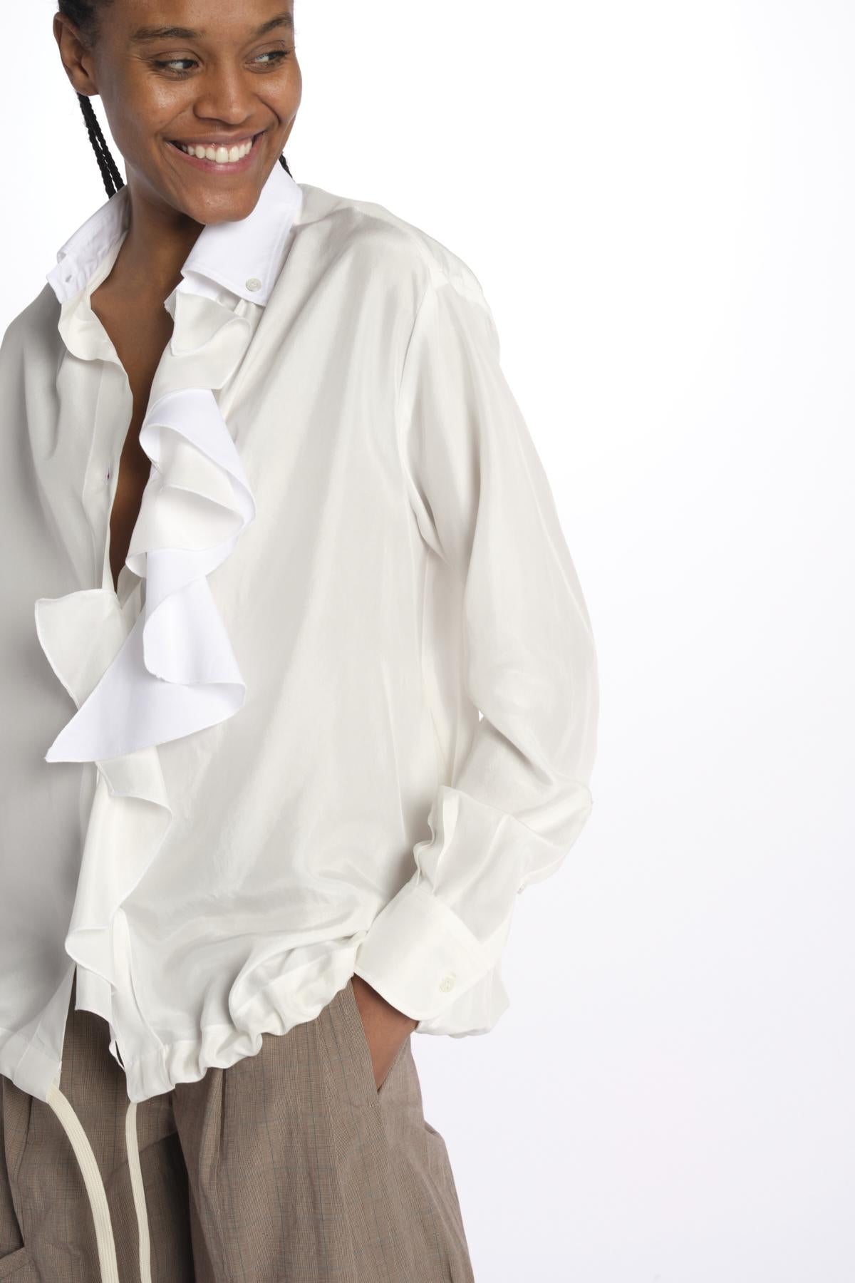 Camicia seta con rouches BRIDGET SHIRT HABOTAI jejia 