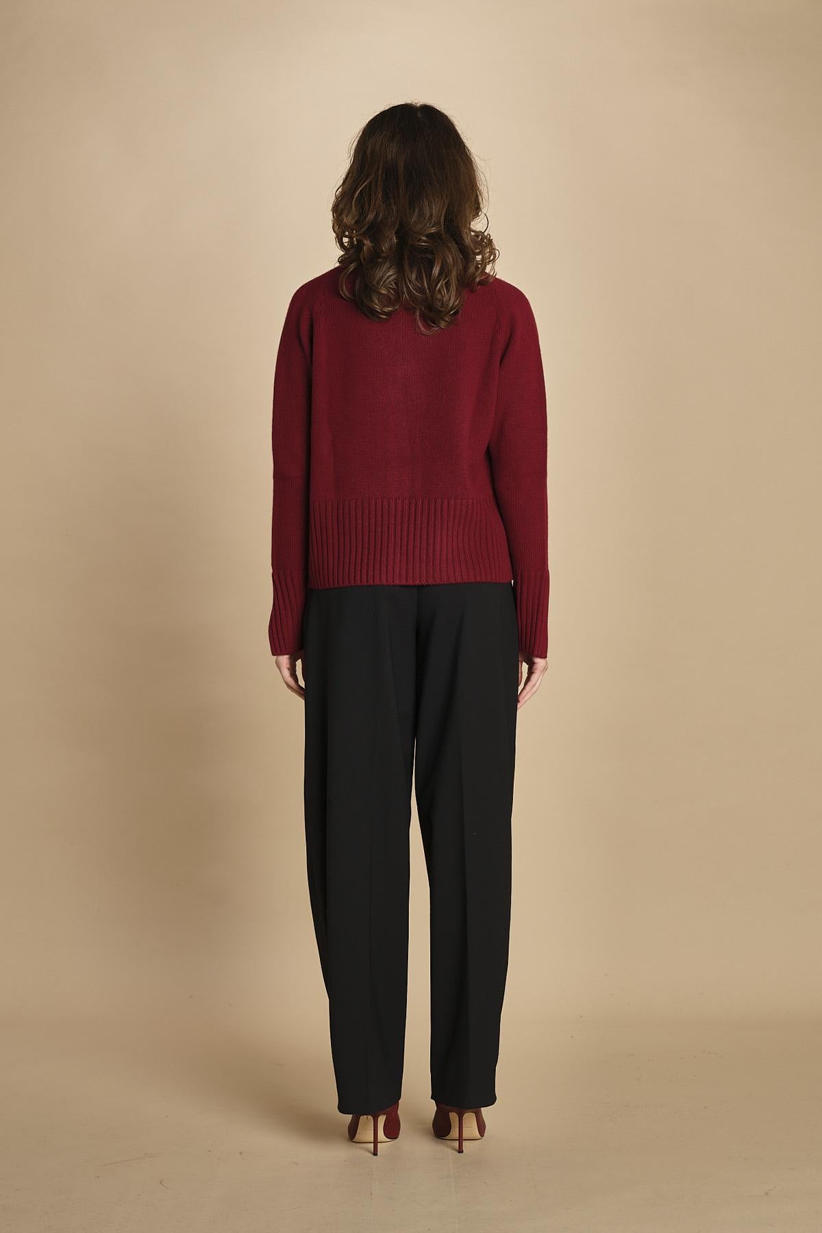 cardigan tre bottoni MIL4A24 25040 BORDEAUX milaura 