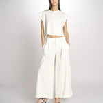 pantalone in crepe CHARLIZE MJD238_76C555 ECRU jejia 