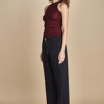 top americano a costine in lana merino LAU28 E14015 BORDEAUX milaura 