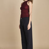 top americano a costine in lana merino LAU28 E14015 BORDEAUX milaura 