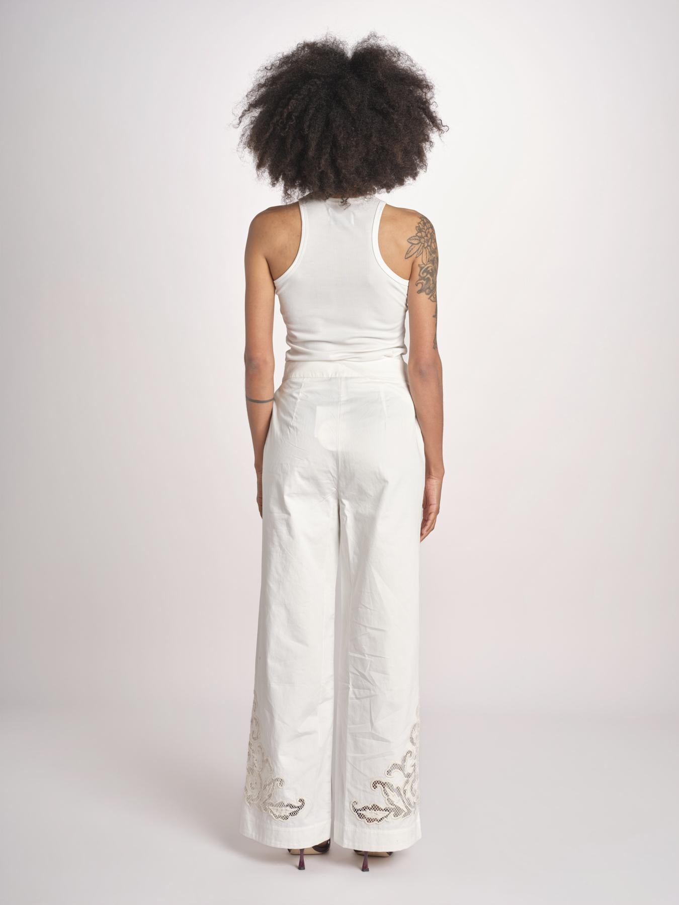 pantalone con intarsio VEMOZA PAPYRUS scarlett poppies 