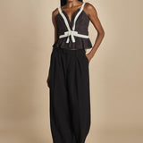 top con fiocco in contrasto THALIA 094 BLACK sea ny 
