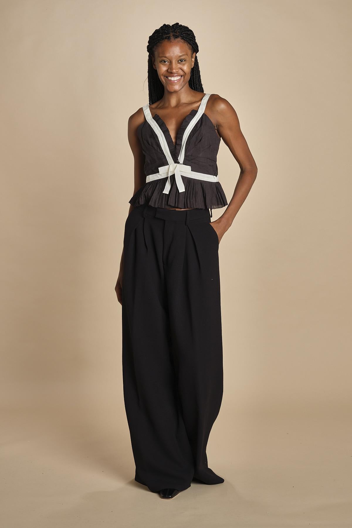 top con fiocco in contrasto THALIA 094 BLACK sea ny 