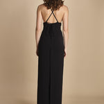 maxidress con spalline sottili incrociate MILLY BLACK solace 