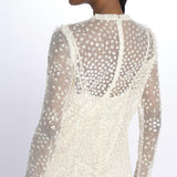 LEILA DOT SHEER LEILA DOT SHEER ANKLE GOWN CREAM needle & tread 