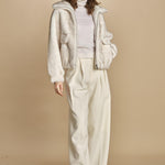 bomber in ecofur. ALBA ECRU giovanni paris 