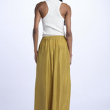 PALAZZO pantaloni in seta  by milaura. BE24252PANT OLIVE benaras soleil 