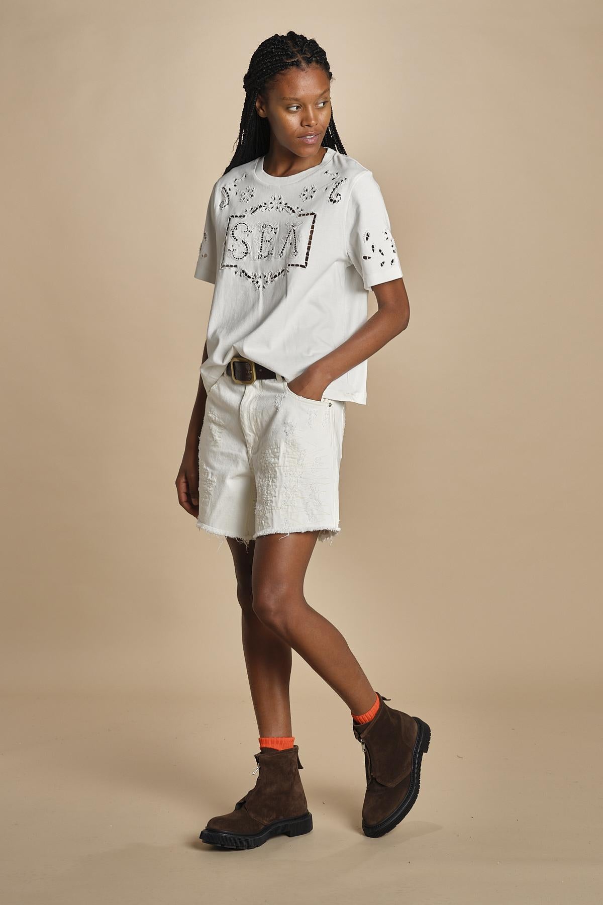 t-shirt con ricamo MARIE 072 WHITE sea ny 