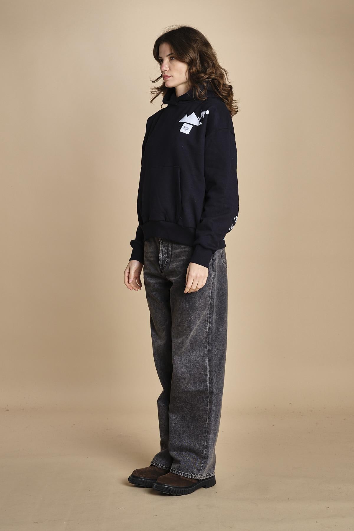 felpa con cappuccio ICE ICE NAVY ZERMATT apres surf 
