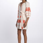 APPLIQU PAISLEY tunica fiori applicati by milaura. BE24877 PALE PINK ORANGE benaras soleil 