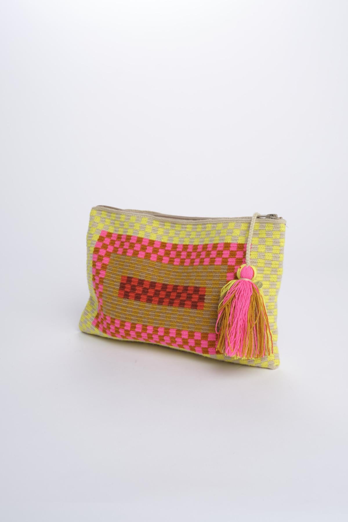 PELICAN bustina a quadretti G12W-0003-3023 YELLOW PINK guanabana 