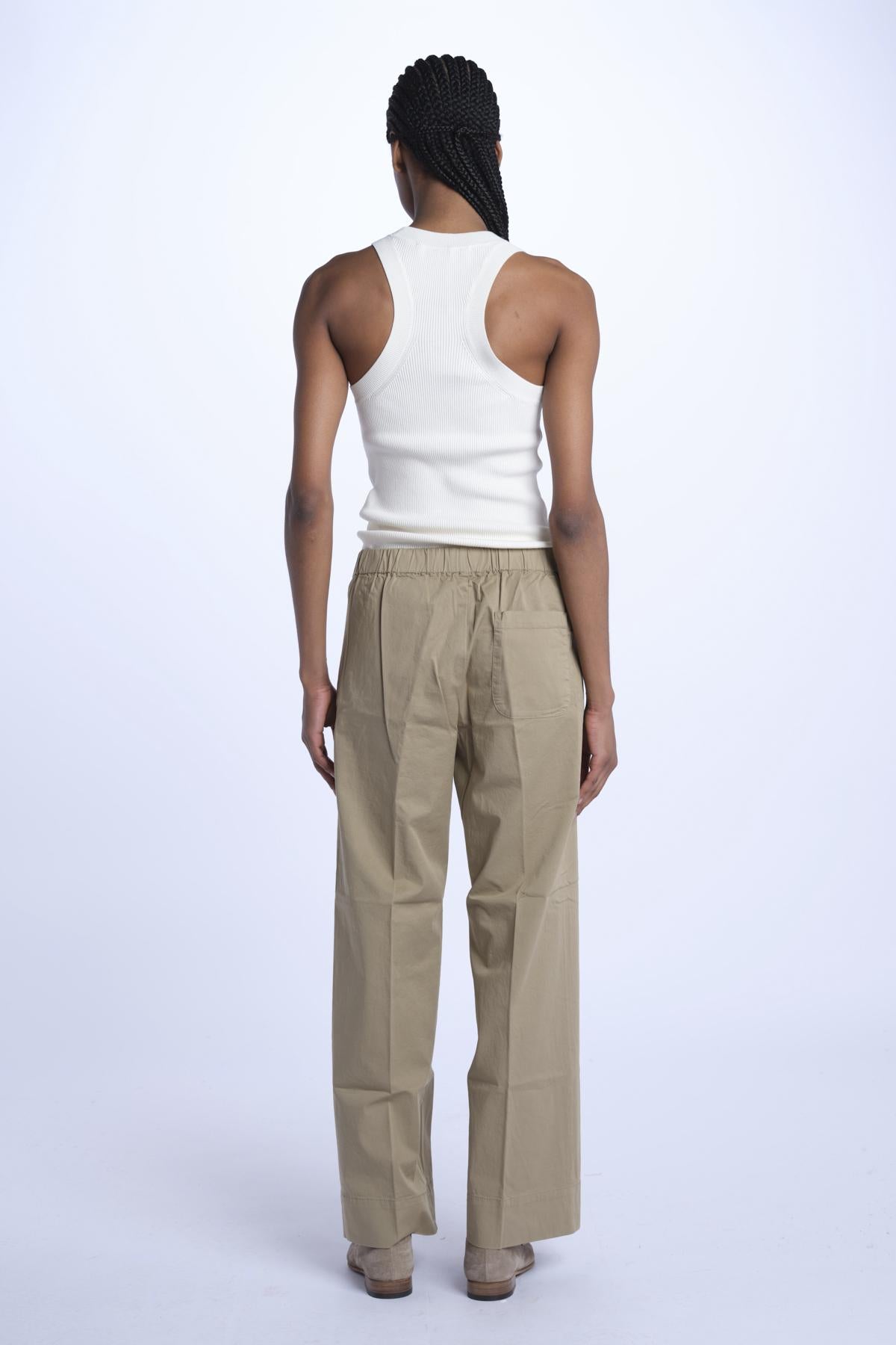 Pantalone PENSIL cotone con elastico PENSIL KHAKI true avenue 