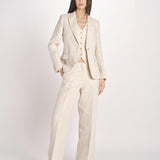 giacca in lino ad un bottone NALUT 2615041072600 023 ECRU weekend maxmara 