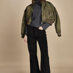 pantalone a zampa con taschine FAUVE WX BLACK fam 