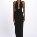 Abito ALUSIA lungo scollato double OND24DR066 BLACK misha 