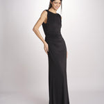 abito lungo in jersey con scollo dietro 3328 BLACK access 