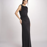 abito lungo in jersey con scollo dietro 3328 BLACK access 