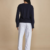 maglia con scollo a v e manica a campana by milaura. D2500894 866 BLU milaura 