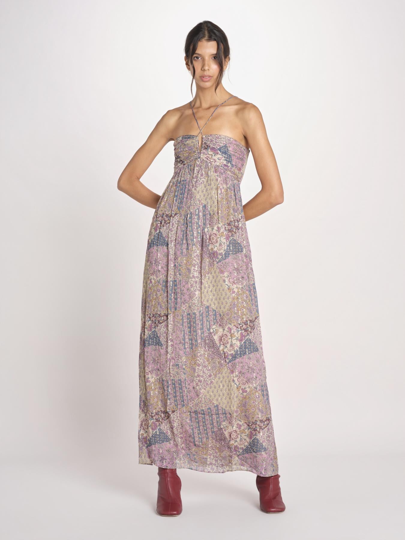 abito stampato con spalline PIETRA ROSE ba&sh 