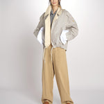 Giubbotto a quadretti reversibile BOMBERTRENCH MJD547_108477 BEIGE BLUE CHECK jejia 