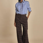 pantalone diritto in galles JEAN MJD223_A26240 BRWN COTTON CHECK jejia 