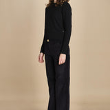 pantalone mano velluto FAUSTINE BLACK fam 