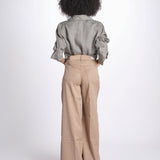 pantalone 4 tasche in misto lino SERENA XML01 183 NOCCIOLA ps don't forget me 