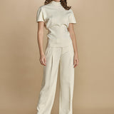 top manica corta con collo alto 31101-313 LATTE 02 federica tosi 