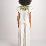top con intarsio macrame VANIA PAPYRUS.CALLEGREEN scarlett poppies 