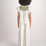 top con intarsio macrame VANIA PAPYRUS.CALLEGREEN scarlett poppies 