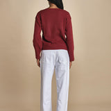 maglia con scollo a v e manica a campana by milaura. D2500894 10868 BORDEAUX milaura 