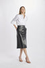 long leather skirt with buttons