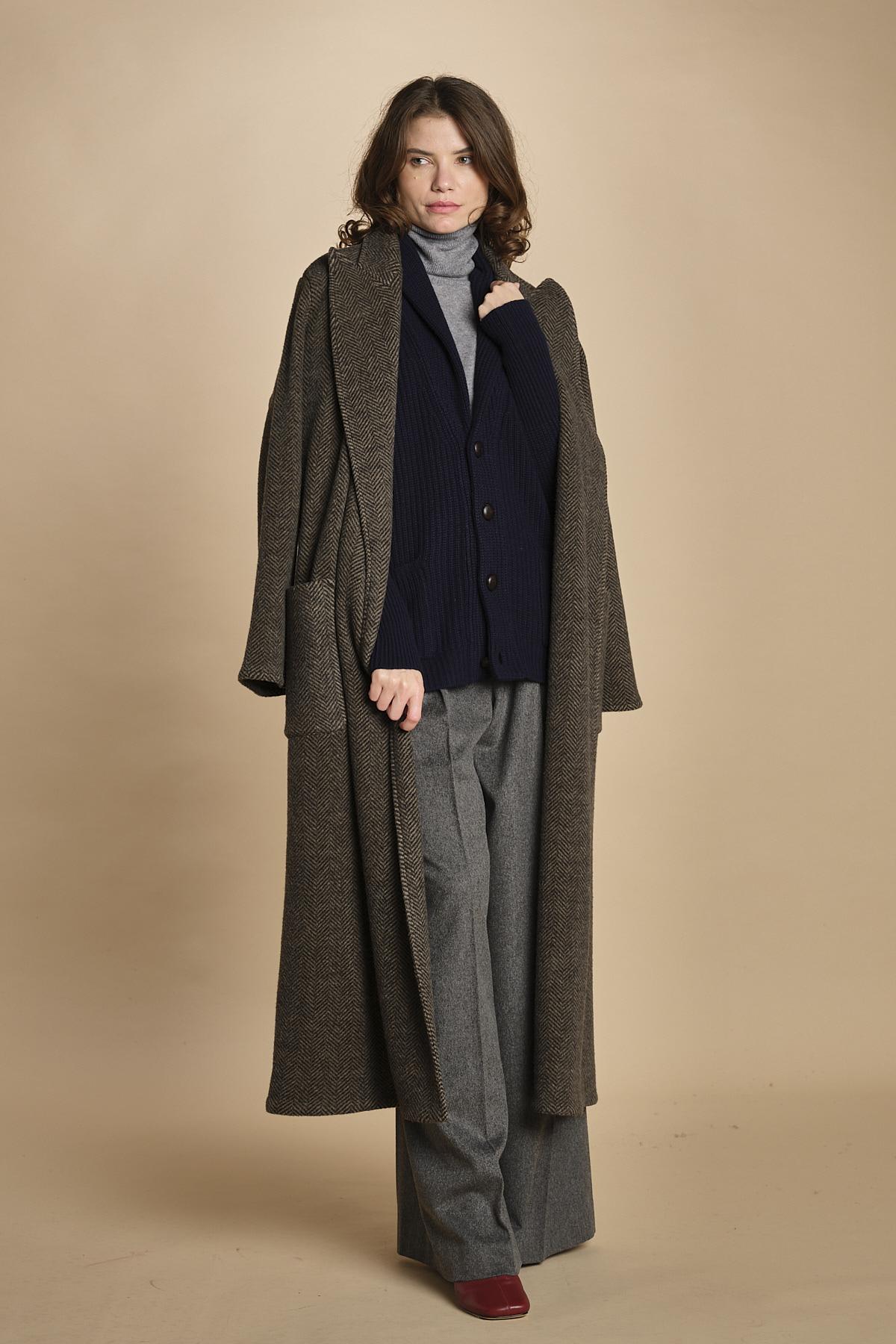 cardigan collo a scialle D251016S 9574 BLU milaura 