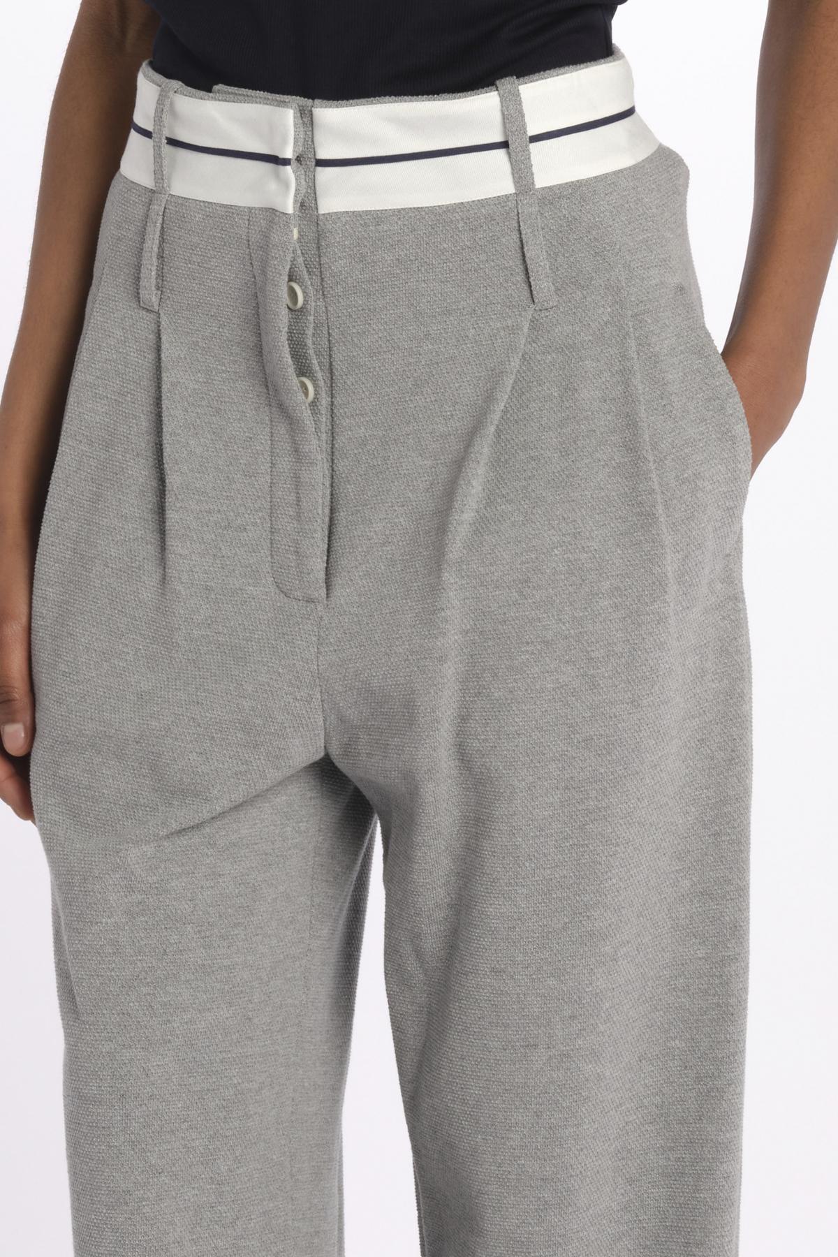Pantalone  pences con cintura bianca DIANA PANT GREY jejia 