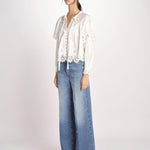 camicia a maniche lunghe in pizzo SOFIA 044 CREAM sea ny 
